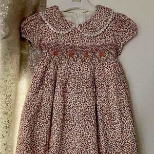 Floral Kids Dress with Peter Pan Collar